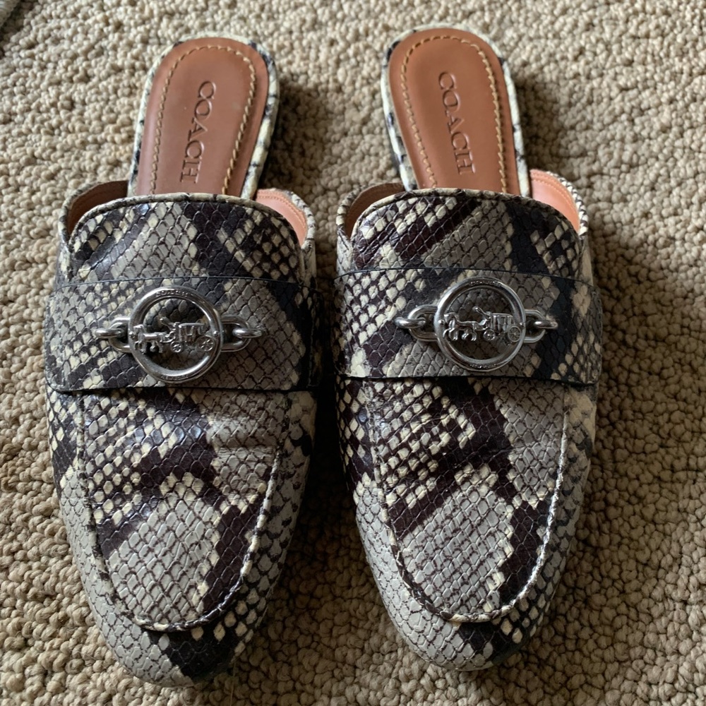 Coach leather mule slides